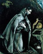 El Greco St Francis in Prayer before the Crucifix or Saint Francis Kneeling in Meditation oil painting reproduction